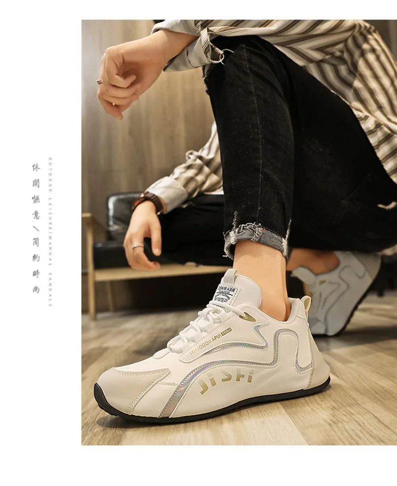 Luxury Men's Sneakers High Quality Leather Casual Shoes for Men Fashion All-match Sport Shoes Platform Comfor Men Running Shoes