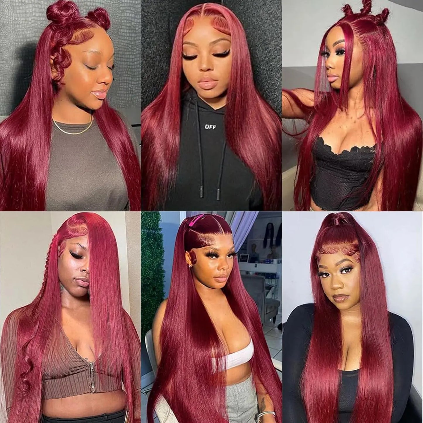 99j Burgundy Lace Front Wigs Human Hair 180% Density 13x4 Straight Lace Front Wigs Pre Plucked Wine Red Lace Front Wigs