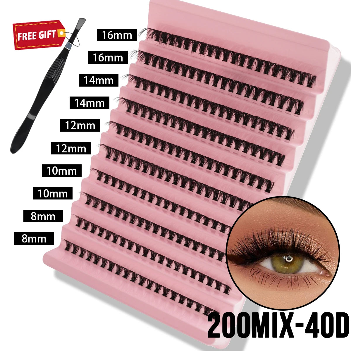 3/10 Rows Wispy False Eyelashes C Curl Individual Cluster Lashes DIY Make Up Eyeslash Extension Natural Faux Cils Makeup Tools