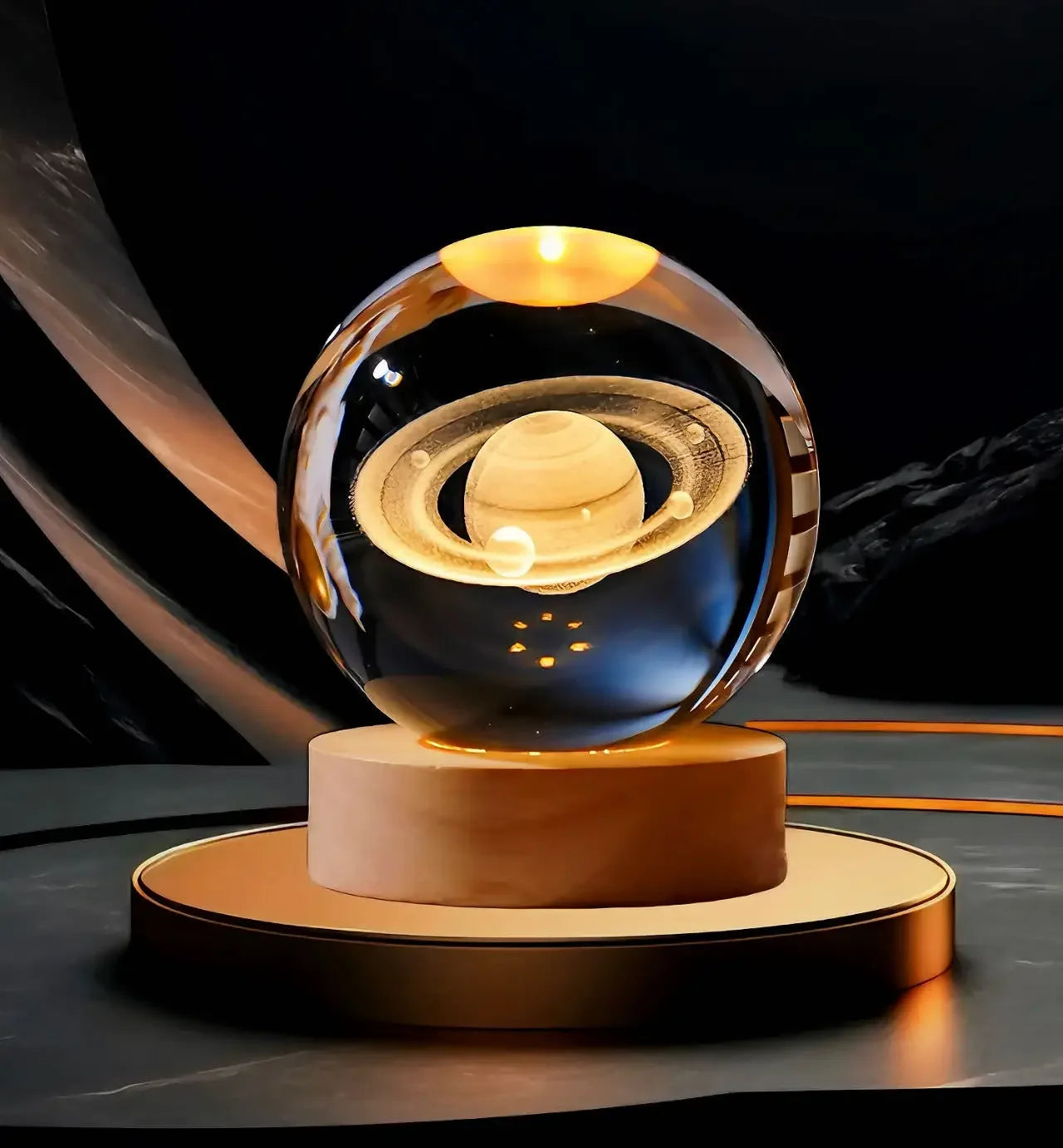 3D Crystal ball Crystal Planet Night Light DIY Laser Engraved Solar System Globe Astronomy Birthday Gift Home Desktop Decoration