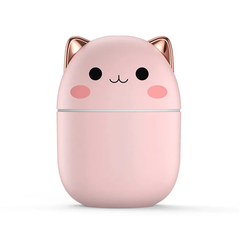 Hot Sale 250ml Cute Cat Air Humidifier Diffuser USB Mist Maker Mini Humidificador with Night Light