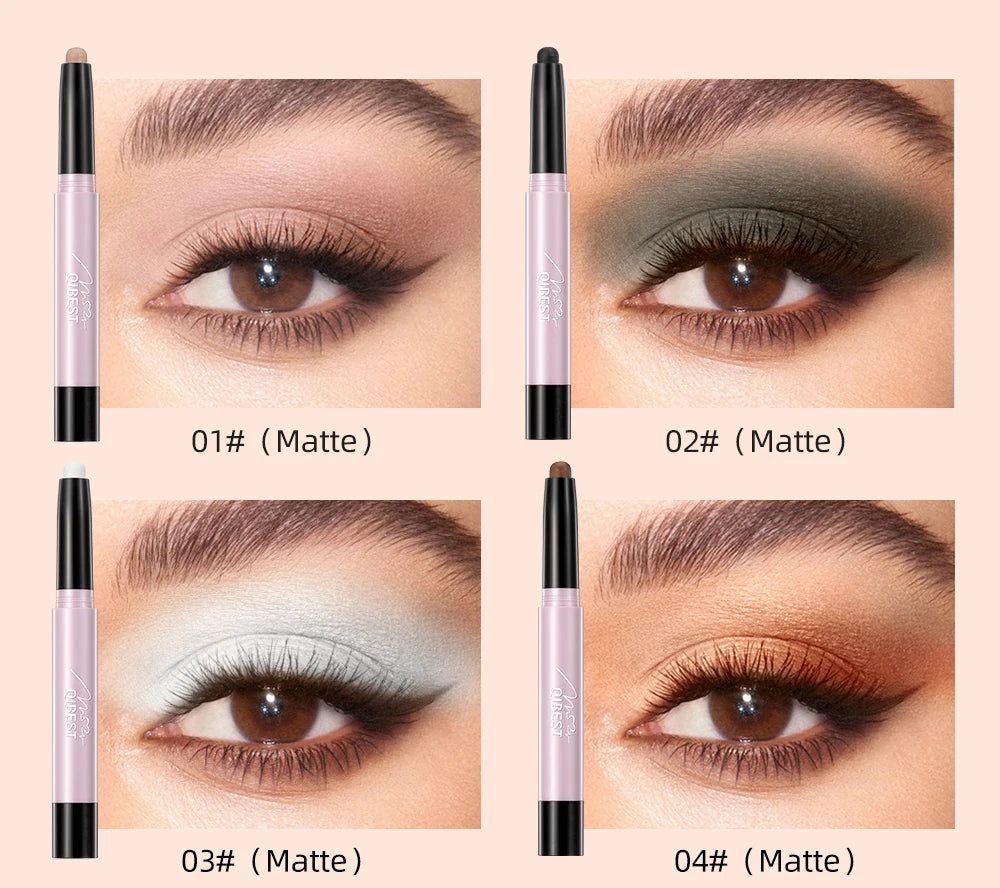 12 Colors Pearlescent Eyeshadow Pencil Waterproof Long Lasting Glitter Shimmer Eye Shadow Pen Eyeliner Stick Eyes Makeup Tools