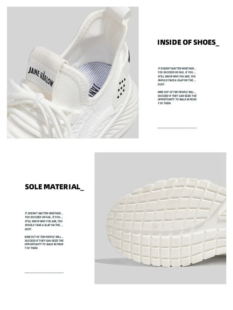 Women Fly Weave Mesh Breathable Sneakers 2023 New Flat Casual All-match White Sport Shoes Female Outdoor Running Shoes