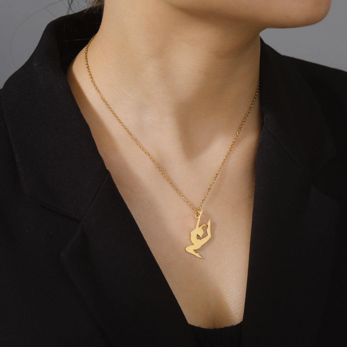 Rhythmic Gymnastics Necklace Women Trend 2025 Gymnast Stainless Steel Jewelry BFF Dancer Girl Sport Accessories Mother Day Gift
