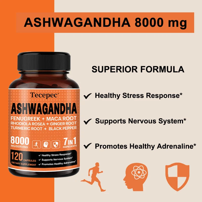 Organic Ashwagandha Extract Supplement - Supports Healthy Brain and Nervous System Function, Sleep, Mood, Balanced Energy Levels