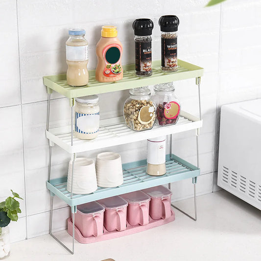 Home Storage Rack Standing Rack Kitchen Countertop Storage Organizer Shelf Holder Rack Practical Home Kitchen Storage Rack