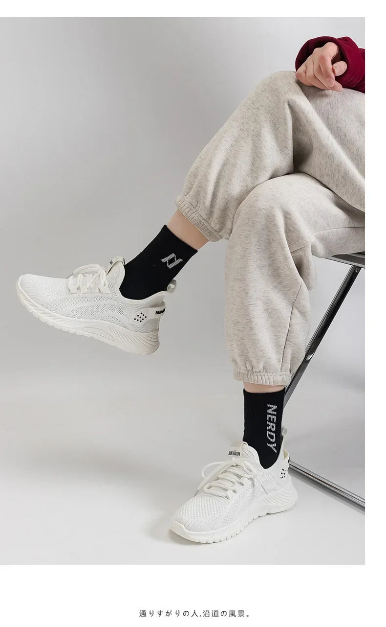 Women Fly Weave Mesh Breathable Sneakers 2023 New Flat Casual All-match White Sport Shoes Female Outdoor Running Shoes