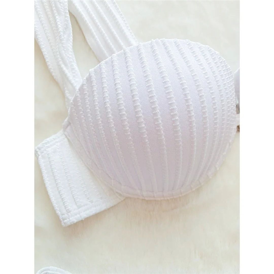 With Bra Cup Underwired High Leg Cut Bikini Women Swimwear Female Swimsuit Two-pieces Bikini set Bather Bathing Suit Swim V5160