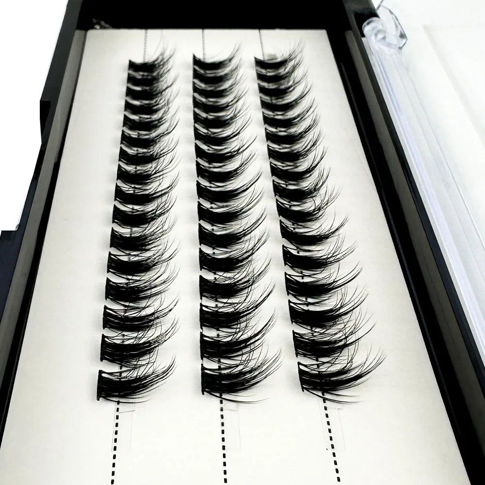 NEW3D DIY Clusters Volume Handmade Mink Eyelash Extension Curl Segmented False Lashes 5D fluffy Thick Bundle Cilias Makeup Tools
