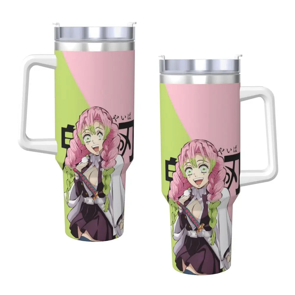 Demon Slayer 40 oz Tumbler with Handle and Straw Lid Stainless Steel Insulated Tumblers Travel