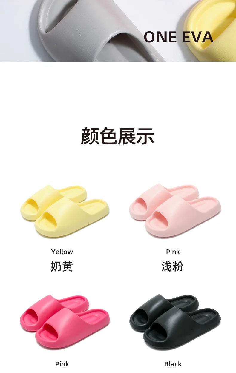 Women's Slippers Fashion Light EVA Soft Home Sole Slipper Bathroom Anti-Slip Casual Indoor Slipper Beach Sandal Flip-Flops