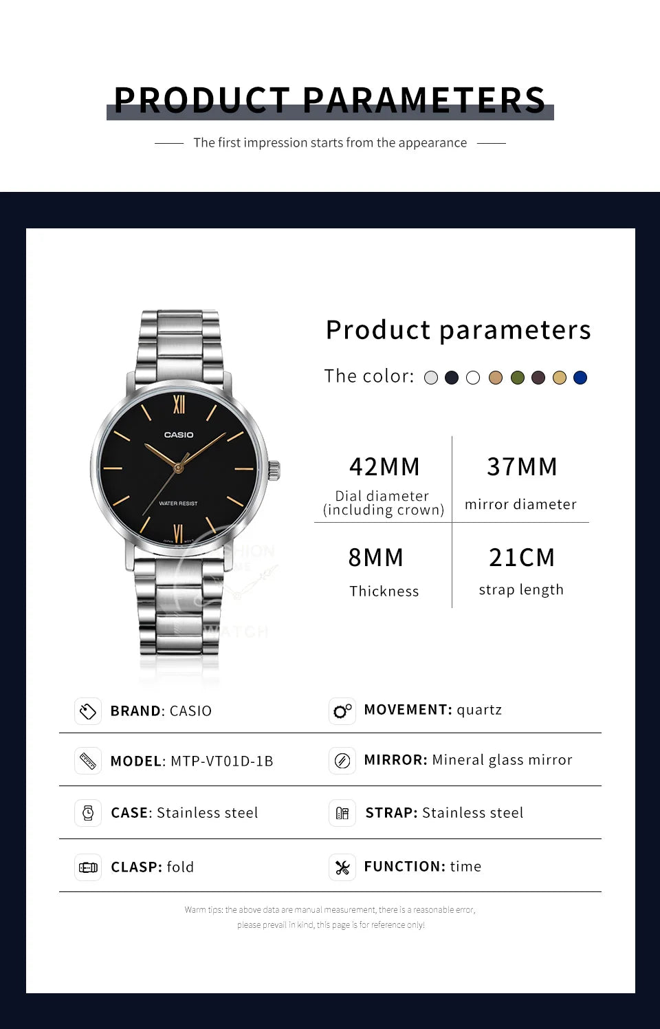 Casio watch for men simple fashionable Waterproof Quartz Watch reloj casio hombre free shipping MTP-VT01 series