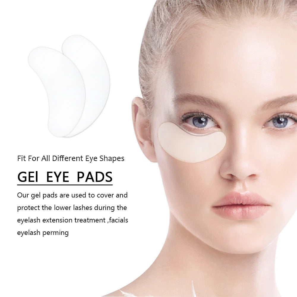 100 pairs Eyelash Pads Grafted Lash Hydrogels Gel Patches Under Eye Pads for Eyelash Extension Tips Sticker Makeup Tools