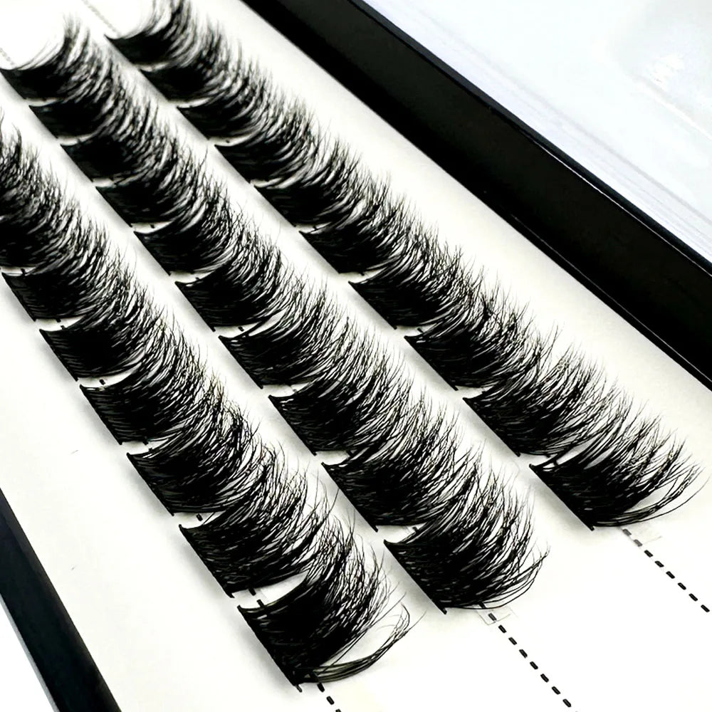 NEW3D DIY Clusters Volume Handmade Mink Eyelash Extension Curl Segmented False Lashes 5D fluffy Thick Bundle Cilias Makeup Tools