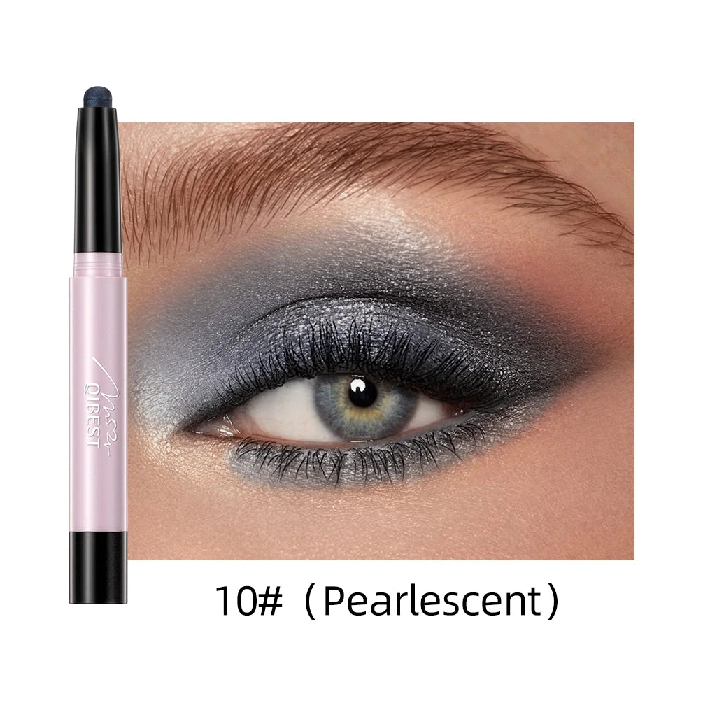 12 Colors Pearlescent Eyeshadow Pencil Waterproof Long Lasting Glitter Shimmer Eye Shadow Pen Eyeliner Stick Eyes Makeup Tools