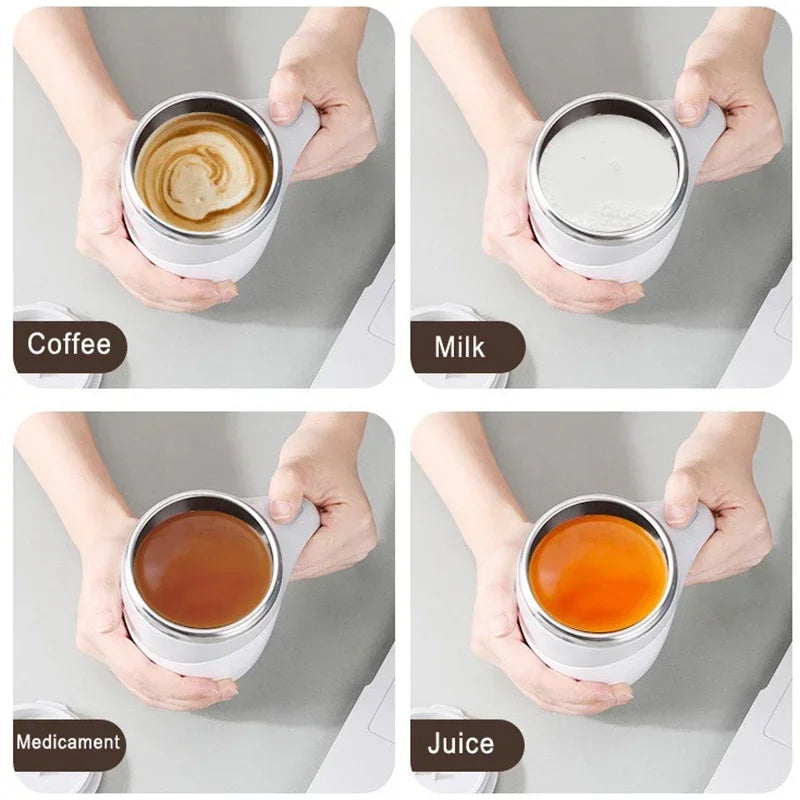 Portable Automatic Stirring Cup Rechargeable Coffee Electric Stirring Stainless Steel Rotating Magnetic Household Drinking Tools