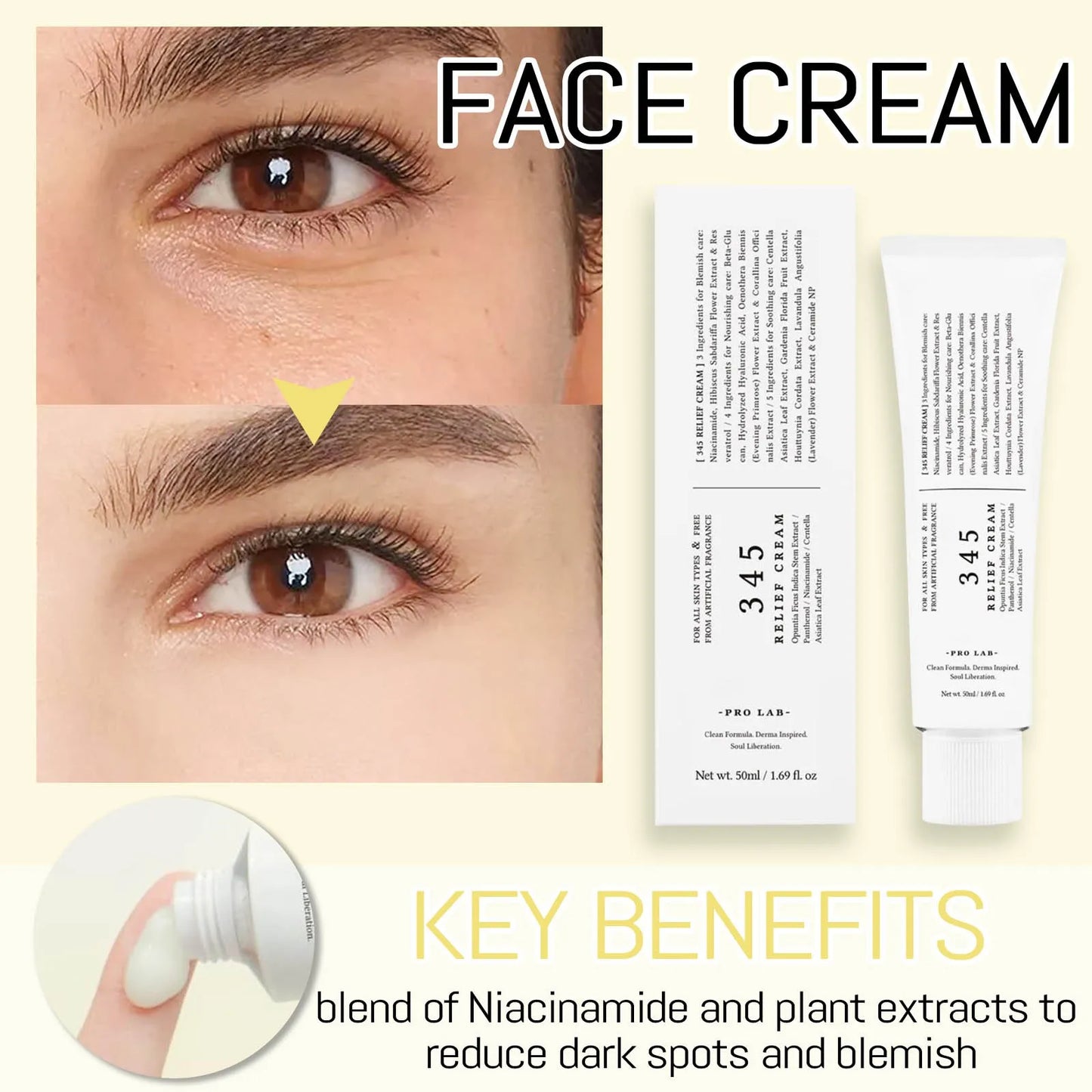 (1/4 PC) Hot 345 Soothing Cream Daily Facial Moisturizer Spots Treatmenty Soothing Repairs Moisturizing