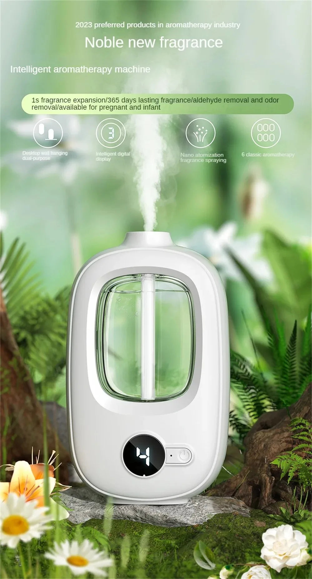 Upgrade Wall Mounted Essential Oil Diffuser,Perfume,4 Modes Humidifier,Wireless Car Air Freshener Deodorization Bathroom Home