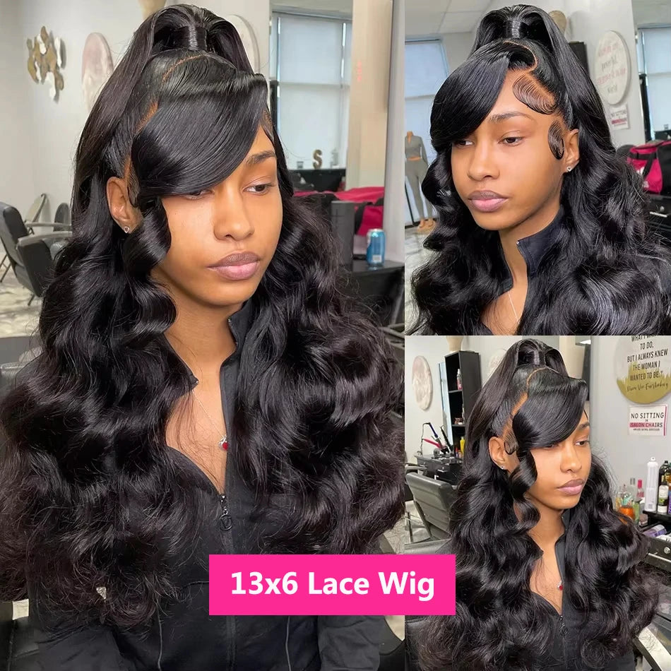 40Inch Body Wave Human Hair Wigs 360 Lace Front Wig Human Hair 13x6 Hd Lace Frontal Wig Ponytail Human Hair Black Wig For Women
