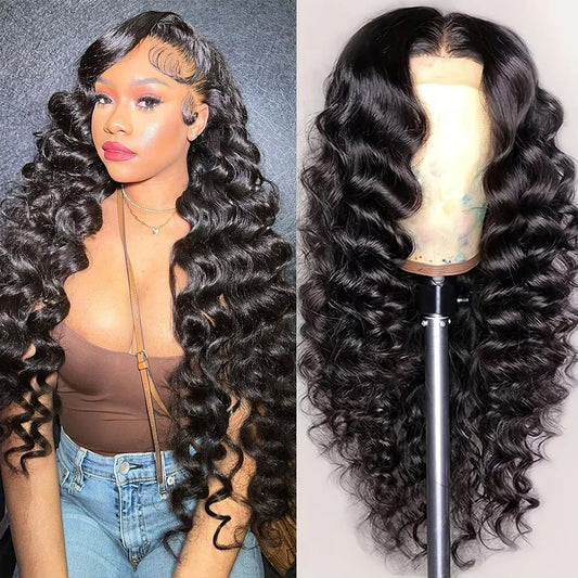 40 Inch Loose Deep Wave Frontal Wig Human Hair 13x6 HD Lace Front Wigs For Women 30 40Inch Nature Wave Curly Lace Wig Preplucked