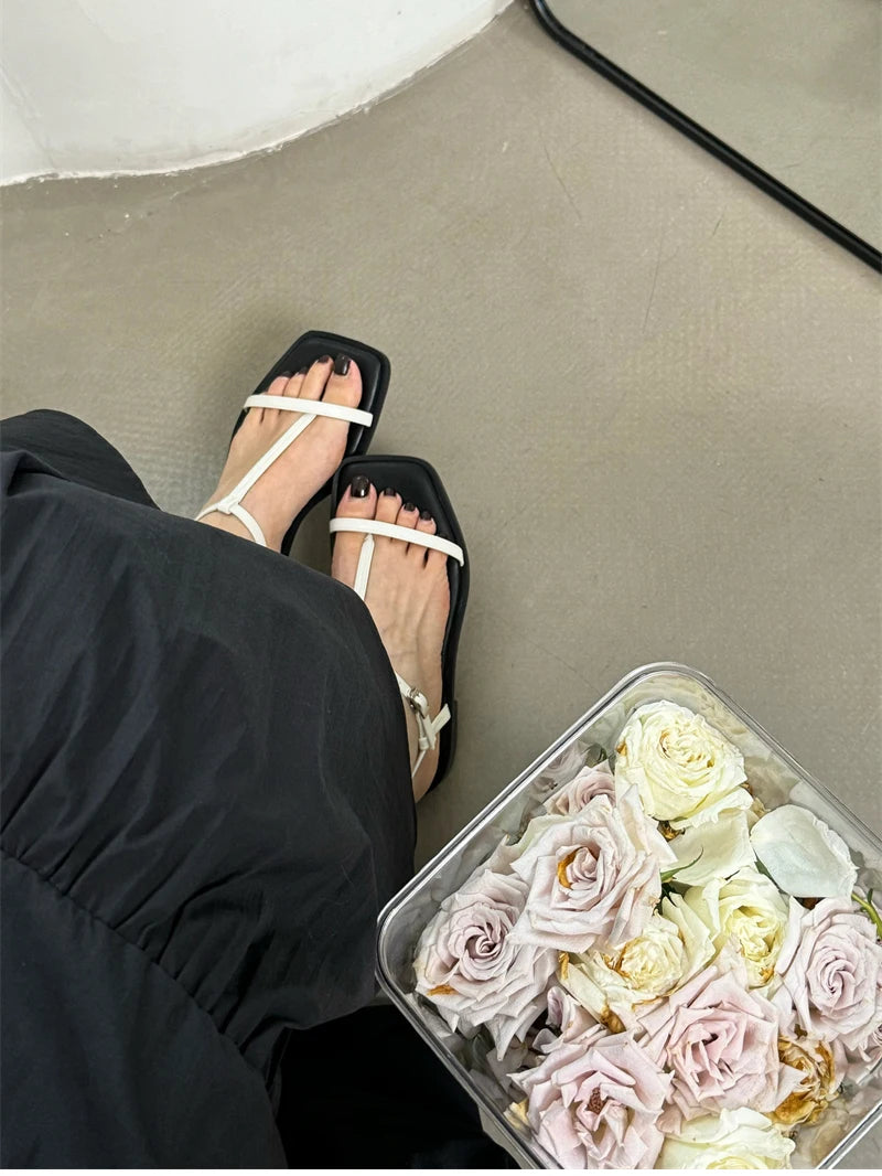 2025 New Gladiator Women Sandals Fashion Clip Toe Flats Ladies Outdoor Beach Vacation Sandal Summer Women's Shoes
