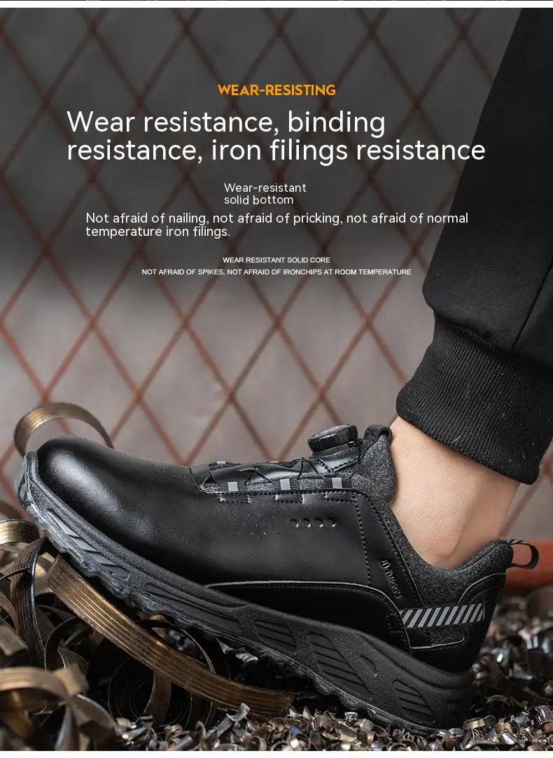 Rotating Button Security Protective Boots Men New Safety Shoes Men Anti-smash Anti-puncture Work Shoes Fashion Men Sport Shoes