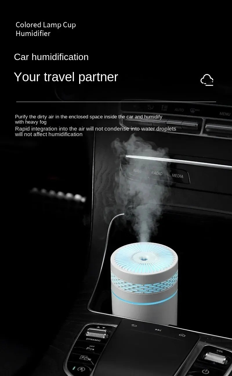 Car Humidifier Mini Seven-Color Aroma Humidifier Car Air Purifier Small Atomizer Household Bedroom Water Supply