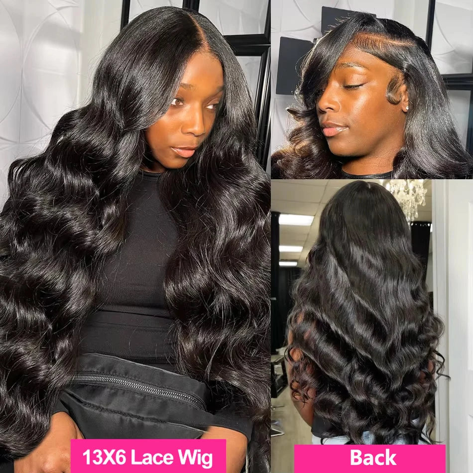 40Inch Body Wave Human Hair Wigs 360 Lace Front Wig Human Hair 13x6 Hd Lace Frontal Wig Ponytail Human Hair Black Wig For Women