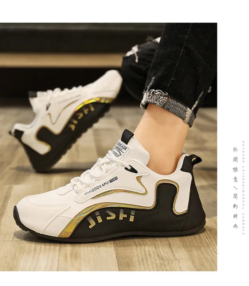Luxury Men's Sneakers High Quality Leather Casual Shoes for Men Fashion All-match Sport Shoes Platform Comfor Men Running Shoes