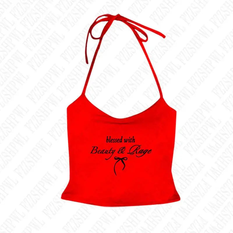Women Y2k Tank Top Punk Harajuku Letter Print Goth Sexy Crop top Hip Hop Streetwear Sleeveless Top Punk Casual Sling Spice Girls