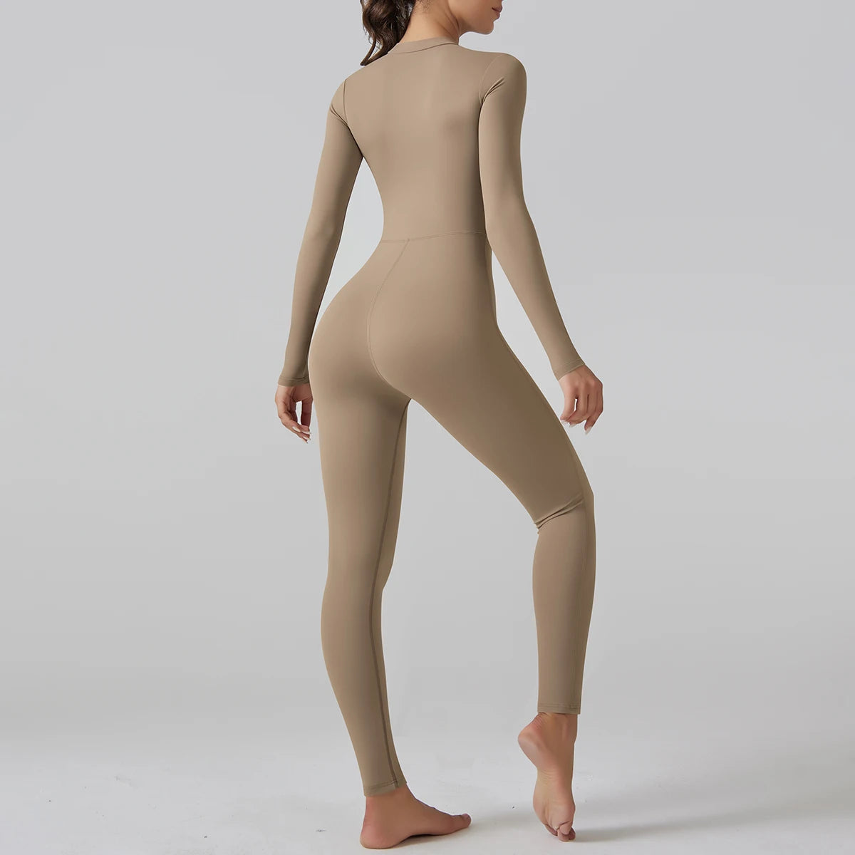 Yoga Set Women's Jumpsuits One-Piece Suit Leggings Zipper Long Sleeve Gym Push Up Workout Clothes Fitness Bodysuit Sportswear