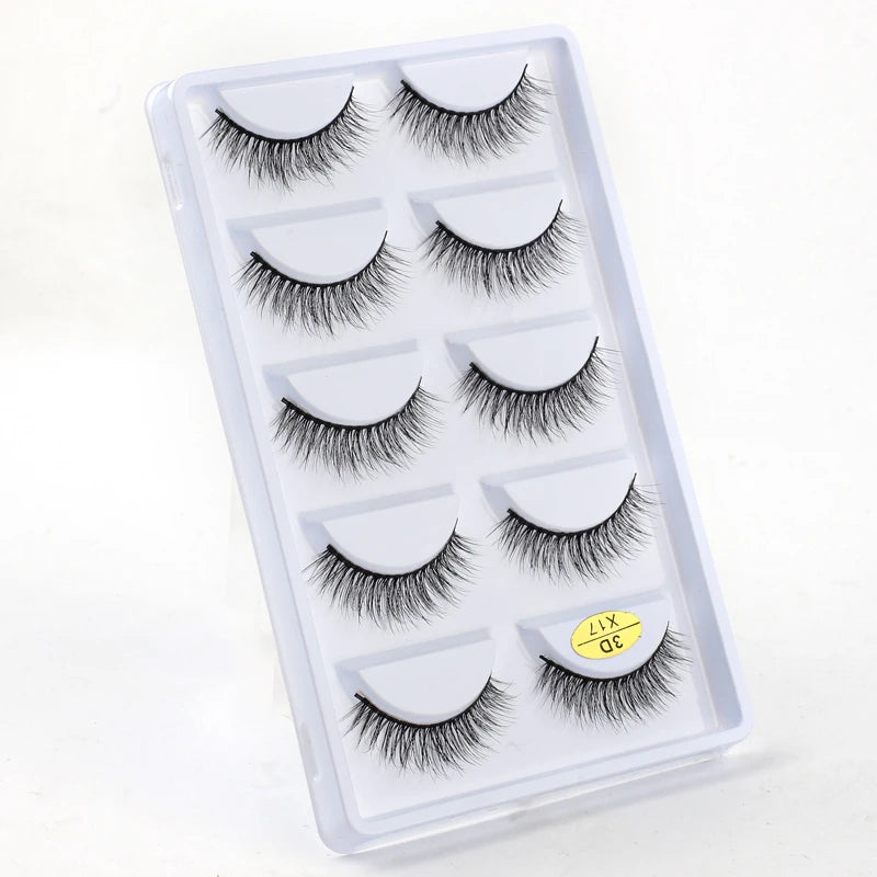 3/5 Pairs Fake Lashes Natural Long False Eyelashes Extension Fluffy 3D Mink Lashes Wispy Strip Eyelashes Makeup Tools maquillaje