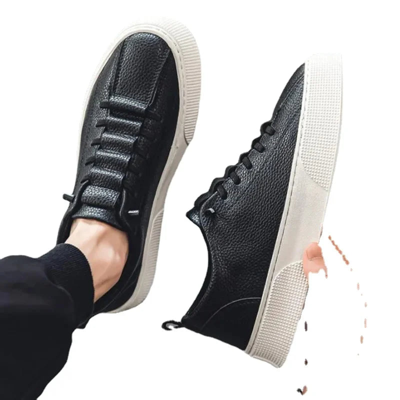 White Sneakers for Men 2024 Spring Fashion Casual Lace Up Round Toe Flat mens Running Sport Shoes Zapatillas Deportivas Hombre