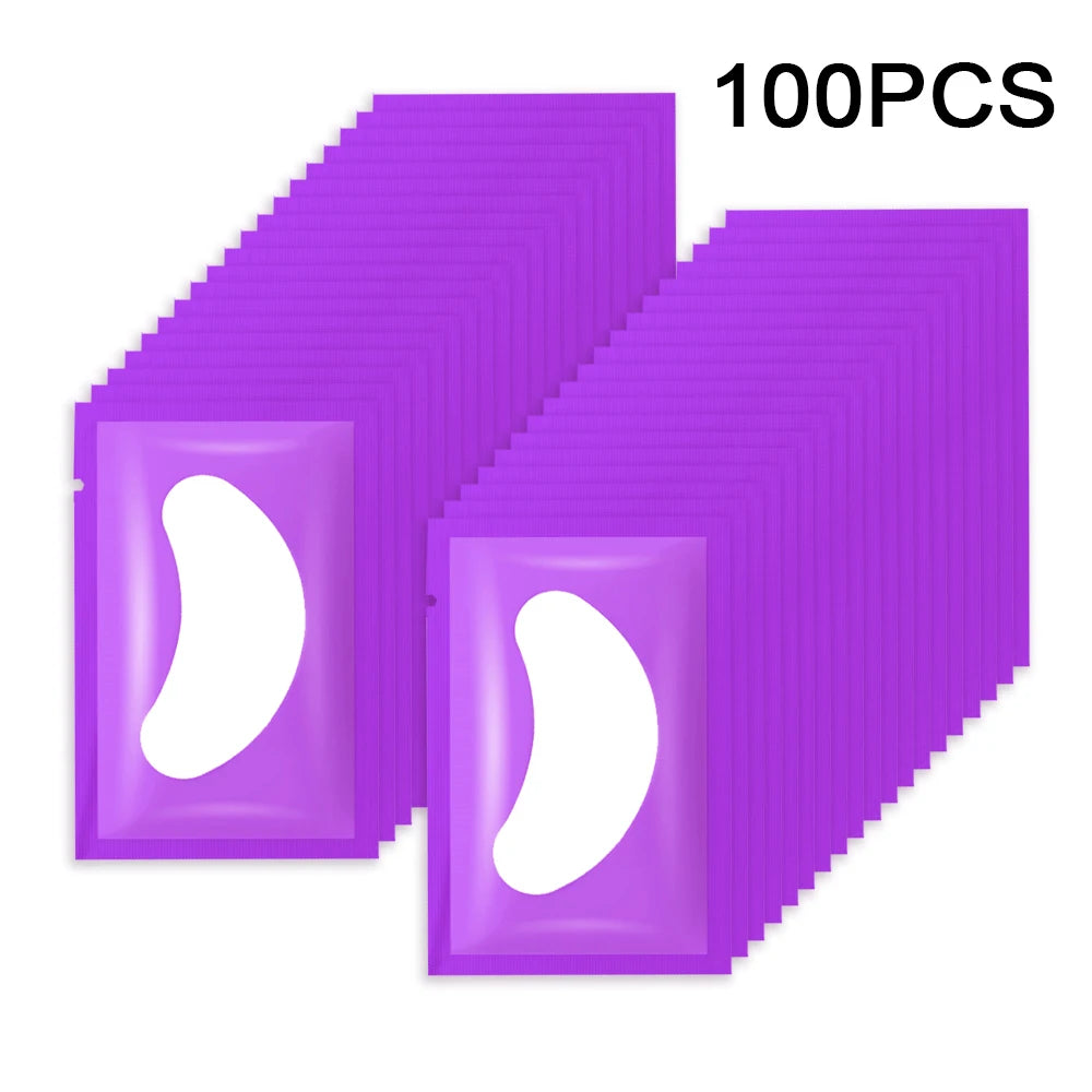 100 pairs Eyelash Pads Grafted Lash Hydrogels Gel Patches Under Eye Pads for Eyelash Extension Tips Sticker Makeup Tools