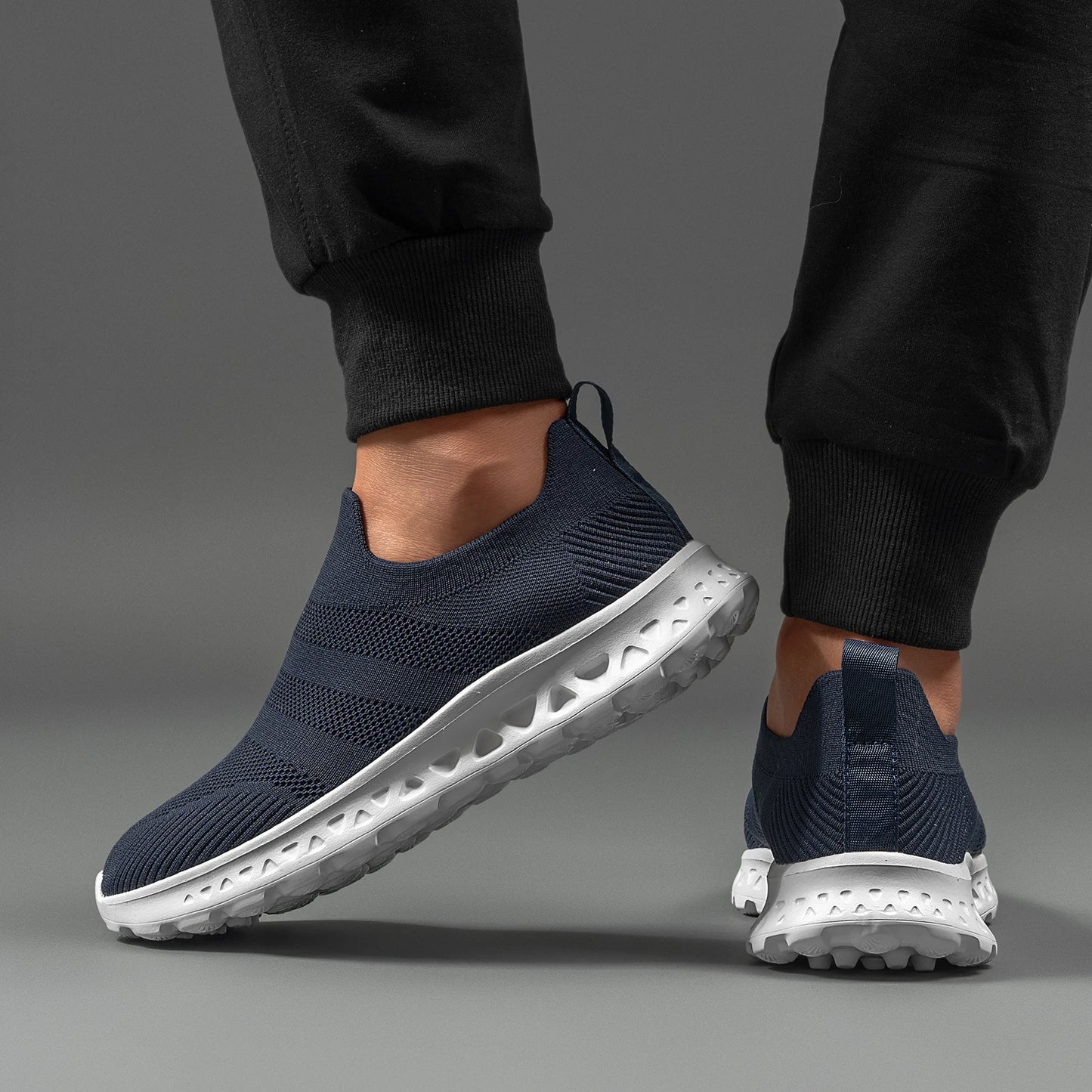 2024 Men Sneakers Knit Running Shoes Breathable Outdoor Mesh Blue Sport Shoes Lightweight Sneakers Man Shoes Comfortable 1273