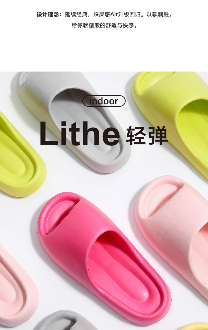 Women's Slippers Fashion Light EVA Soft Home Sole Slipper Bathroom Anti-Slip Casual Indoor Slipper Beach Sandal Flip-Flops