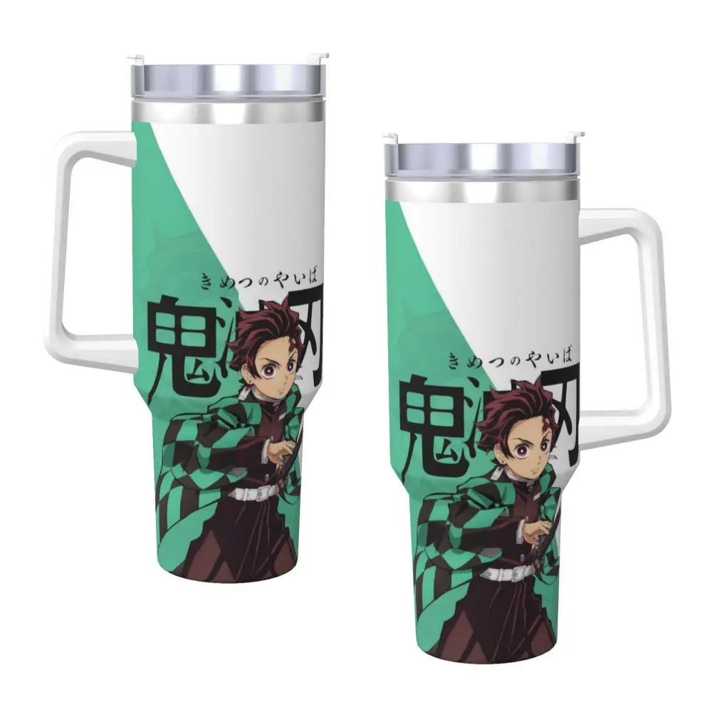 Demon Slayer 40 oz Tumbler with Handle and Straw Lid Stainless Steel Insulated Tumblers Travel