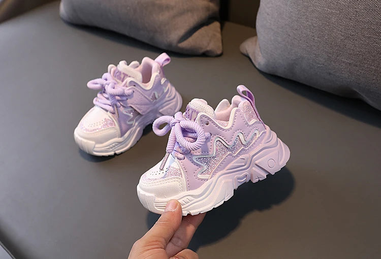 Children's Shoes 2024 New Toddler Girls Sport Shoes Soft Sole Breathable Outdoor Tennis Fashion Kids Sneakers EU21-30