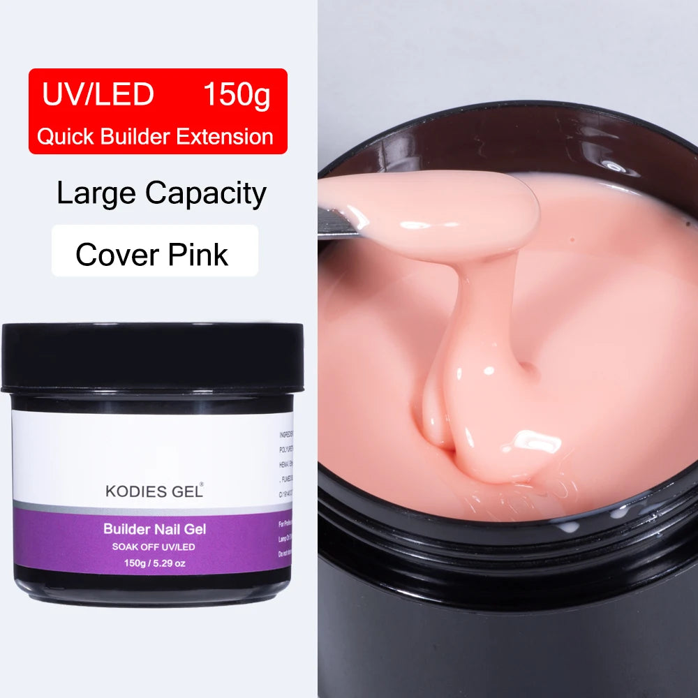 KODIES GEL 150g Builder Naill Art Gel for Extensions Jelly Pink Hard Gel Nail Polish UV Semi Permanent Vernis French Manicure