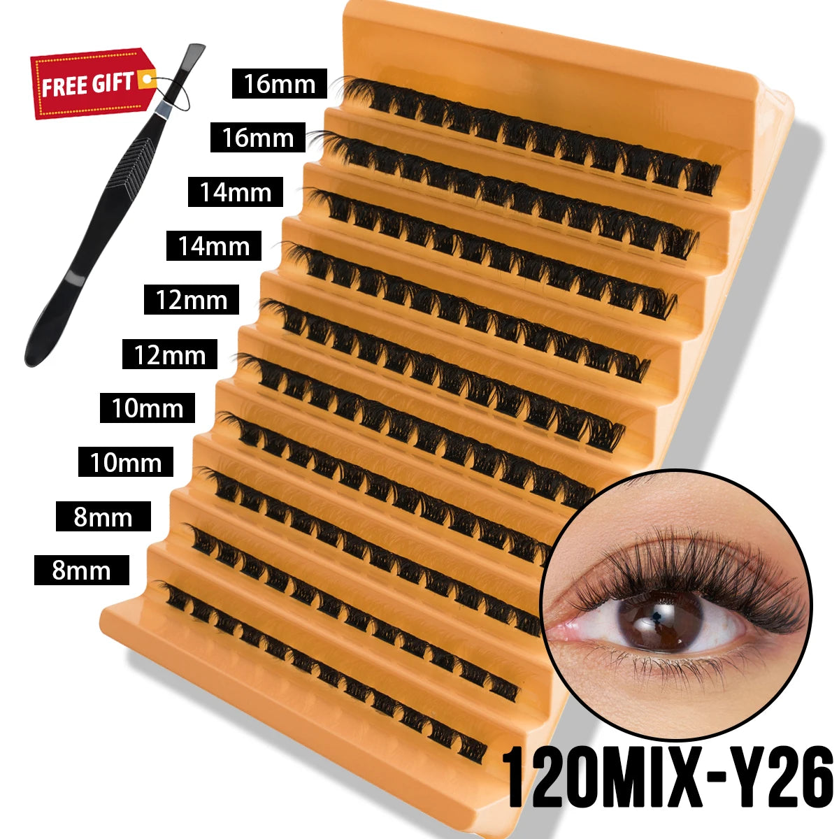 3/10 Rows Wispy False Eyelashes C Curl Individual Cluster Lashes DIY Make Up Eyeslash Extension Natural Faux Cils Makeup Tools