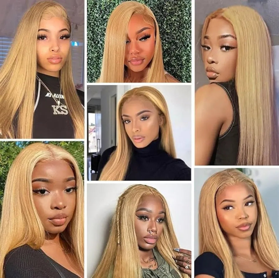 27 Honey Blonde Wig Human Hair 13x6 Hd Lace Frontal Wig 200 Density 13x4 Hd Transparent Preplucked Straight Human Hair Wigs