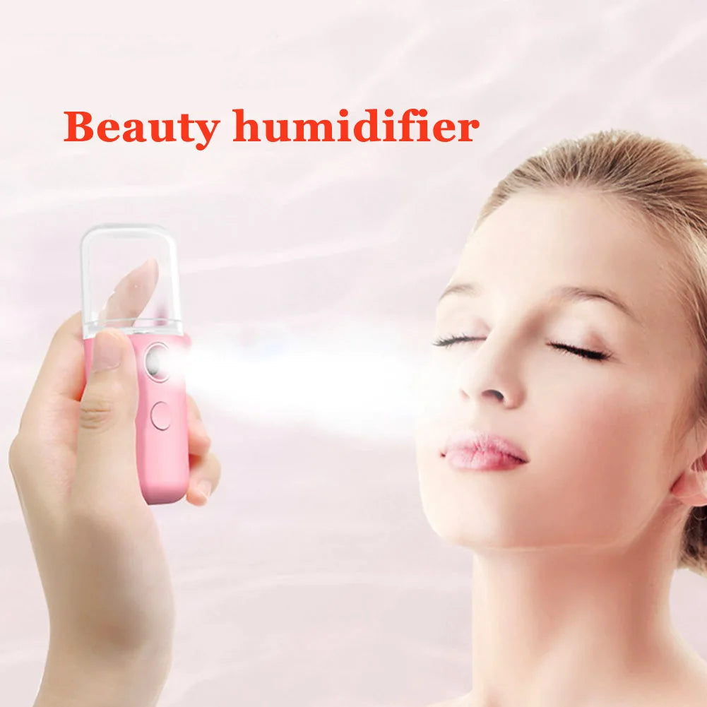 30ml Nano Mist Sprayer Visual Water Tank Portable Face Steamer Mini Beauty Device Handy Hydrating Sprayer for Eyelash Extensions