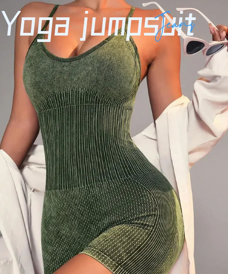 Yoga One-piece Suit,Sexy Fitness Set, Abdomen-tightening And Body-hugging Women's One-piece Shorts In The Gym,Women's Sportswear