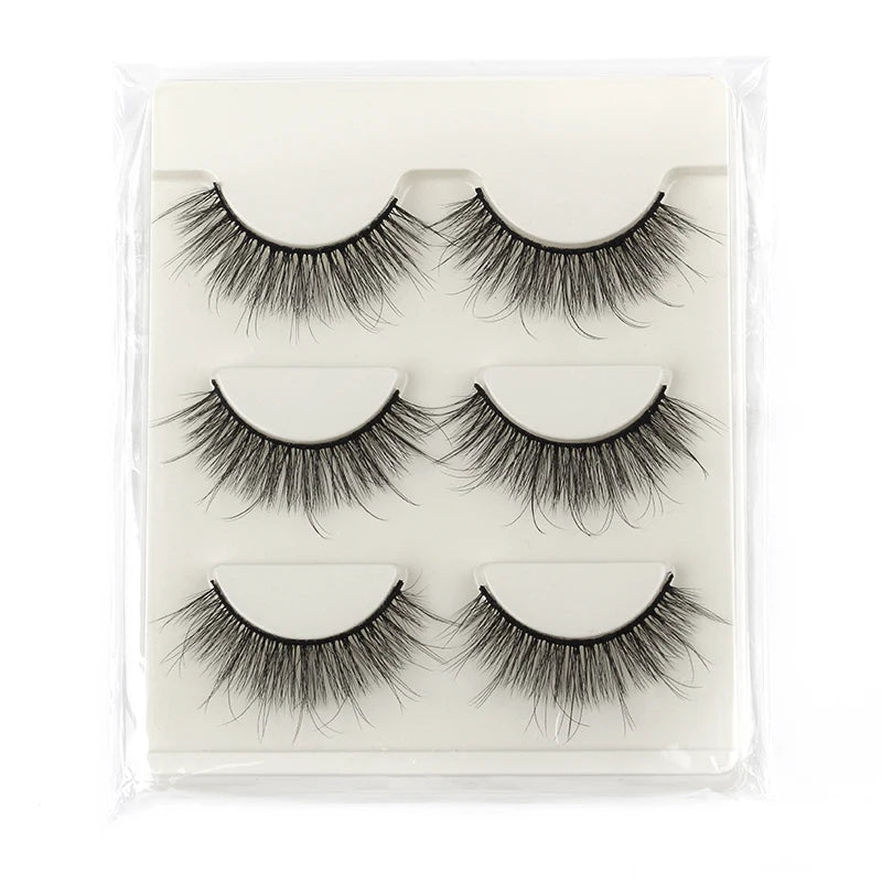3/5 Pairs Fake Lashes Natural Long False Eyelashes Extension Fluffy 3D Mink Lashes Wispy Strip Eyelashes Makeup Tools maquillaje