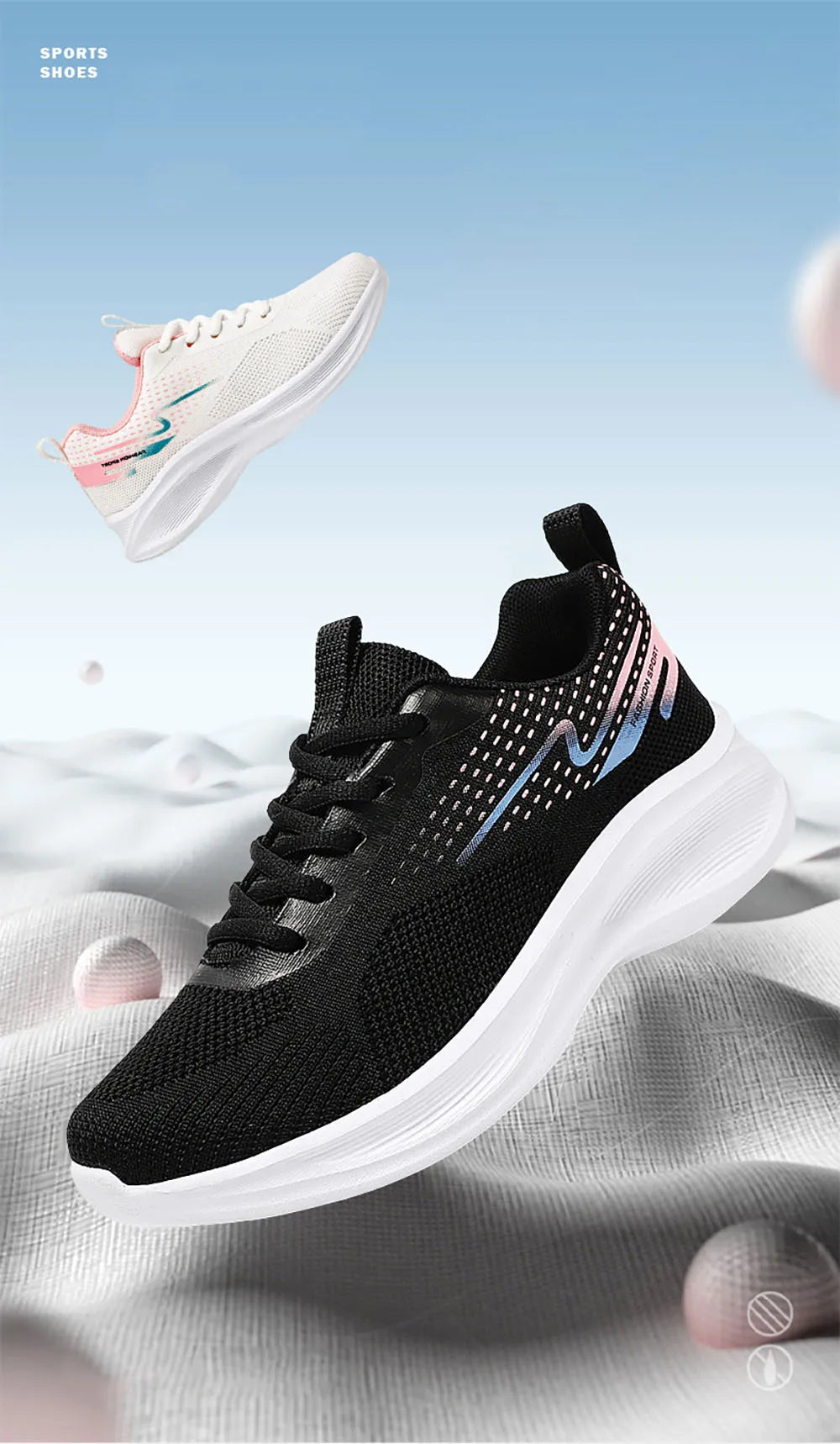 Casual Sneakers For Women Mesh Breathable Female Running Sport Shoes Non-slip Soft-soled Women's Sneakers Tennis For Lady