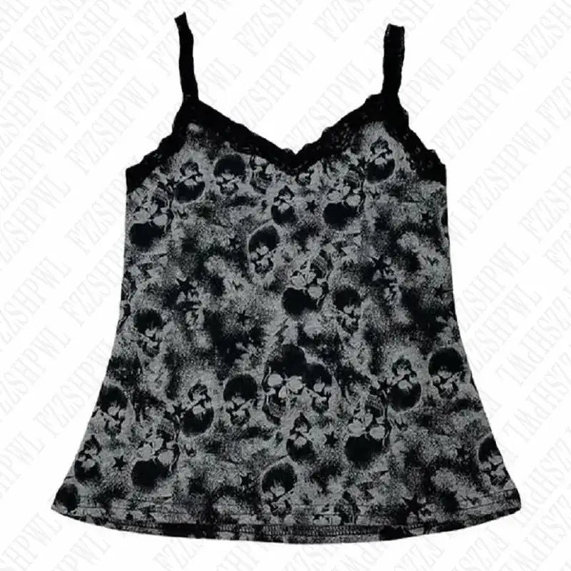 Rock Gothic Spicy Girls Y2k Tube top Skull Harajuku Graphic Print Retro Tank Top Hip Hop Sleeveless Top Punk Streetwear Crop top