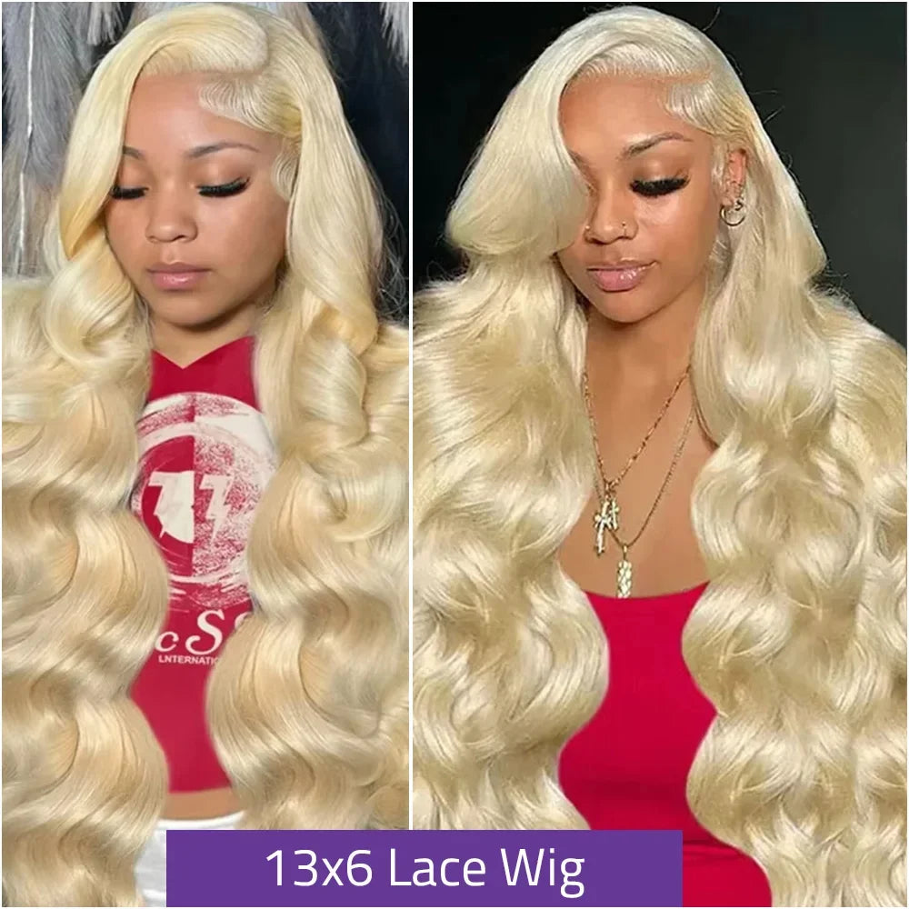 Blonde Body Wave Lace Front Wig HD Transparent Lace 13x6 Human Hair Wig 613 Pre Plucked Full Frontal Wigs For Black Women