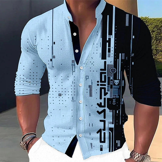 Men's shirt tie shirt 3D printing pattern clothing daily shopping fashion leisure designer stands up to large size 6xl