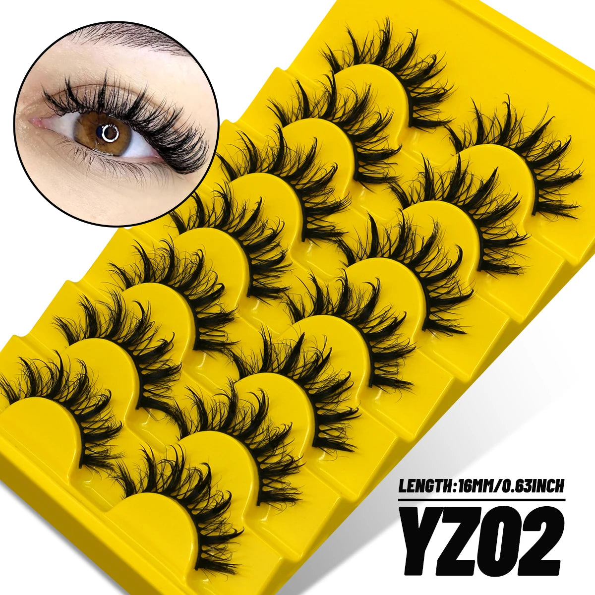 GROINNEYA New Natural Manga Lashes 5/7/20 Pairs 3D Mink Lashes Soft Cross Wispy False Eyelashes Eyelash Extension Makeup Tools