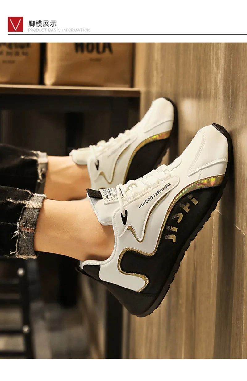 Luxury Men's Sneakers High Quality Leather Casual Shoes for Men Fashion All-match Sport Shoes Platform Comfor Men Running Shoes